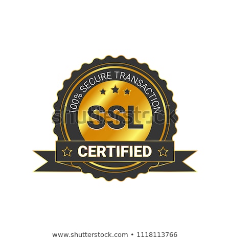 Stockfoto: Ssl Protected Golden Vector Icon Button