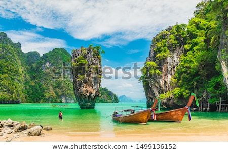 Stockfoto: Amazing Tropical Landscape With Thai Traditional Boat Thailand