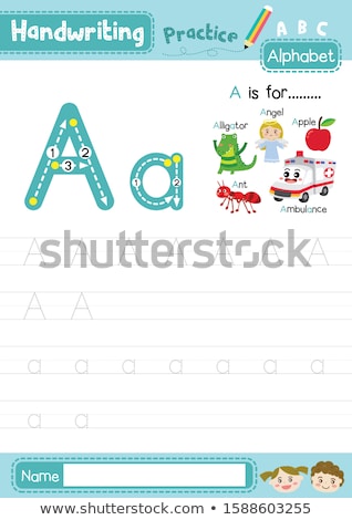 Handwriting practice for kids with ant Royalty Free Vector