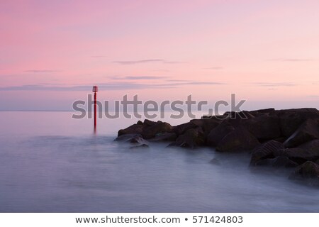 Stock fotó: Sunset On The Empty Beach West Bay Great Britain