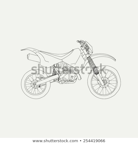 Stock fotó: Enduro Bike Hand Drawn Illustration