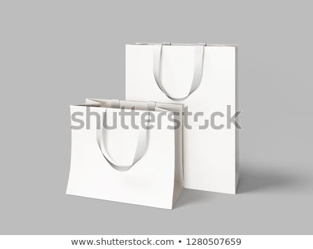 Foto d'archivio: Two Blank White Packaging Paper Bag 3d Rendering