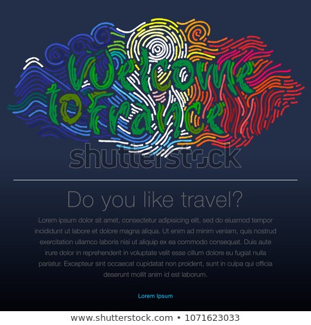 ストックフォト: Welcome To France Travel Desing Background Poster Vector Illustration