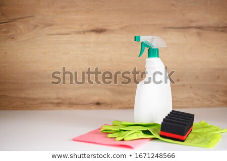 ストックフォト: Colorful Spray Bottles And Cleaning Sponges