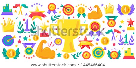 Stock foto: Champion Stickers Collection Vector Illustration