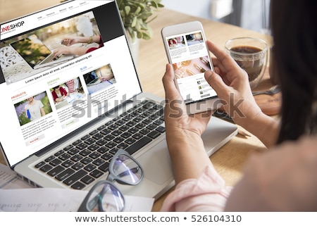 Stock fotó: Online Shopping With Laptop And Phone