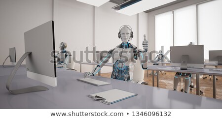 [[stock_photo]]: Humanoid Robot Call Center Ok