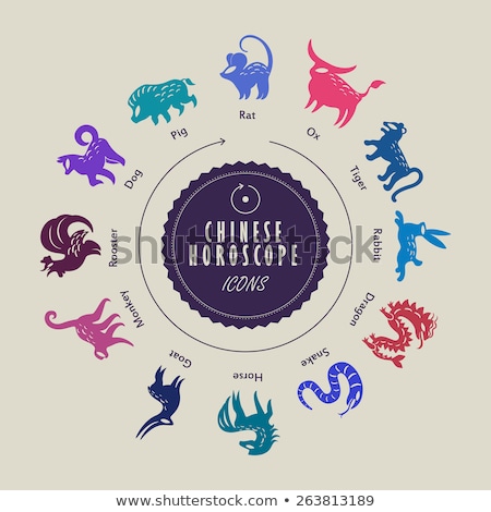 Stock fotó: Vector Cute Chinese Astrology Icon