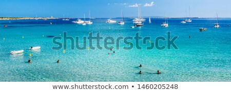 Stock photo: Panoramic Image Turquoise Bay Of Las Salinas Ibiza Balearic Is
