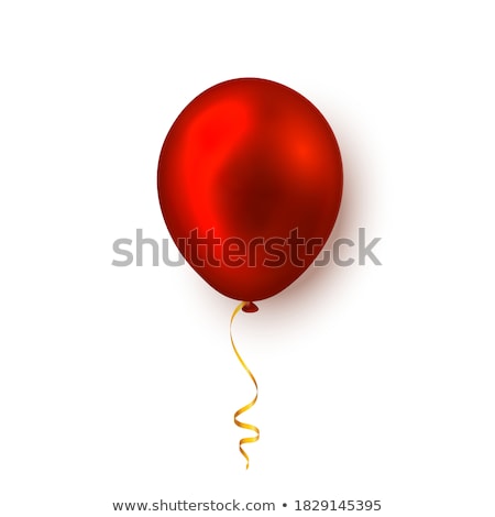 Foto stock: Realistic Blue Balloon On White Background With Shadow Shine Helium Balloon For Wedding Birthday