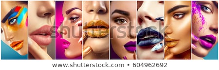 Stockfoto: Collage Of Beauty Fashion Make Up Faces