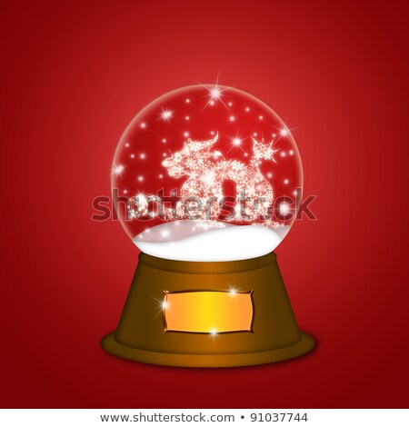 Сток-фото: Water Snow Globe With Chinese Dragon Red