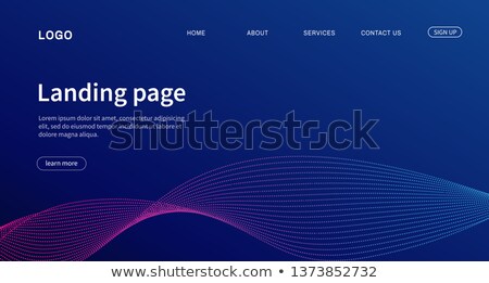 Foto stock: Abstract Wavy Blue Background With Website And Internet Icons Vector Illustration