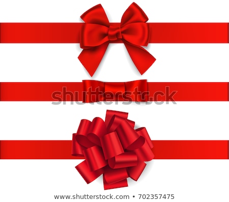 Zdjęcia stock: Red Bow With Ribbons Set