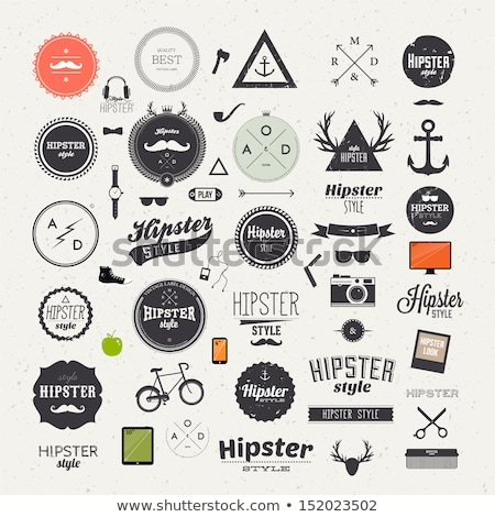 Stok fotoğraf: Hipster Style Elements And Icons Set For Retro Design