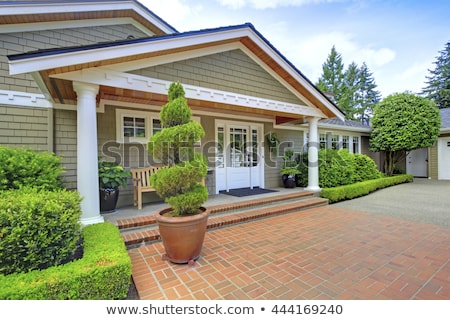 Stok fotoğraf: Entrance Porch With Brick Trim