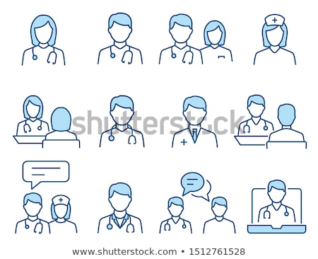 Stockfoto: Outline Colored Medical Icons Set