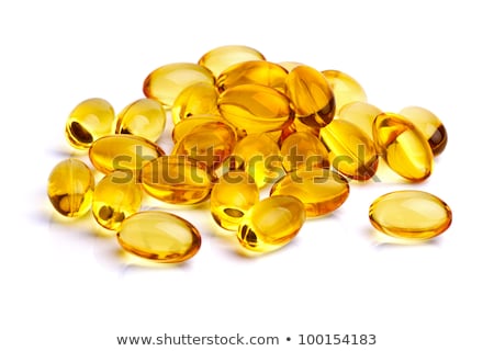 Foto stock: Cod Liver Oil Omega 3 Gel Capsules Isolated On White Background