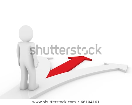 Stock fotó: 3d Rendering Of Man With Arrow To The Right