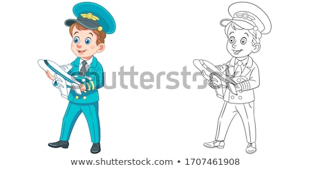 Single one line drawing female pilot with call me gesture and full uniform  ready to fly with cabin crew in aircraft at international airport  Continuous line draw design graphic vector illustration 3594731