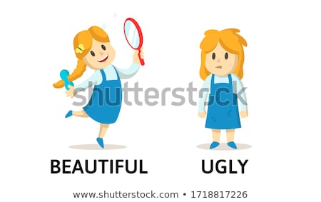 [[stock_photo]]: Opposite Wordcard With Beautiful And Ugly