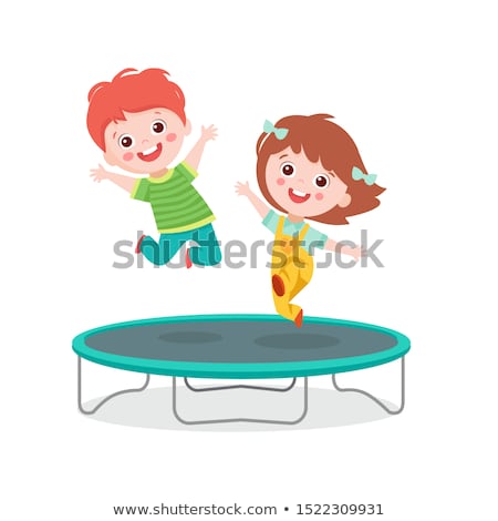 Foto stock: Happy Cartoon Boy Jumping