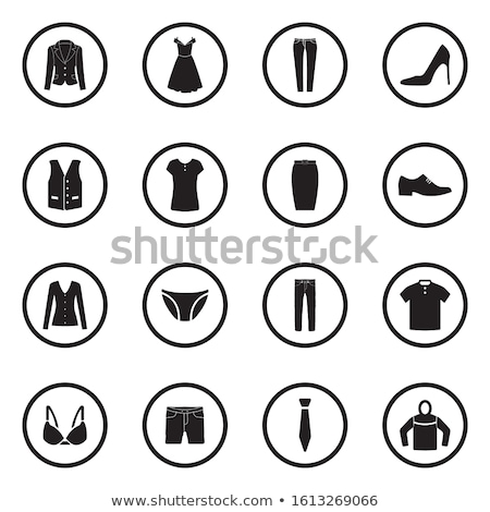 Foto stock: Denim Clothes Flat Icons