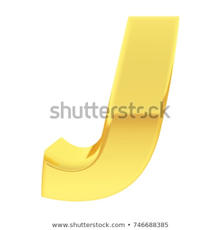 [[stock_photo]]: Gold Alphabet Symbol Letter J With Gradient Reflections Isolated On White