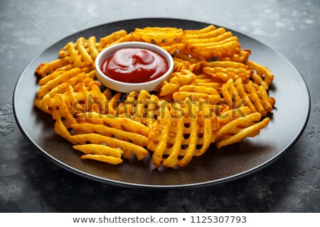 Foto stock: Southern French Fries With Salt And Ketchup