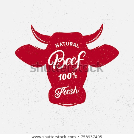 Foto d'archivio: Cow Bull Beef Vintage Lettering Retro Print Poster