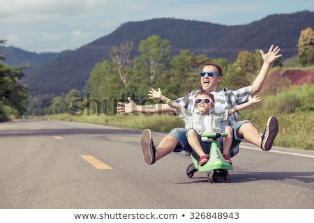 ストックフォト: Father With Son Playing And Having Fun In Summer