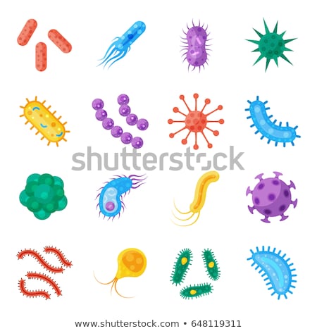 Stockfoto: Bacteria Set Different Germs Vector Illustration
