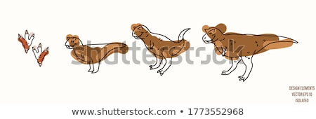 Stok fotoğraf: Vector Scandi Cartoon Animal Clip Art