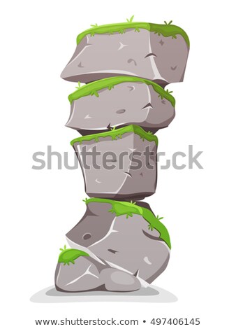 Stok fotoğraf: Vector Big Cartoon Rocky Cliff Rock Stone