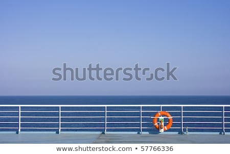 Zdjęcia stock: Ferry Cruise Railing In A Blue Sea Ocean