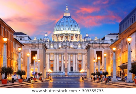 Stock photo: The Papal Basilica Of Saint Peter And Vatican City Sunset View