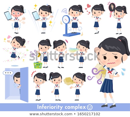 Zdjęcia stock: School Girl Sailor Suit Summercomplex