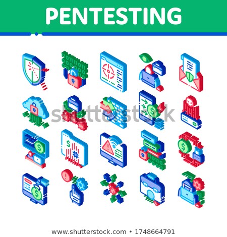 Pentesting Software Isometric Icons Set Vector Foto stock © pikepicture