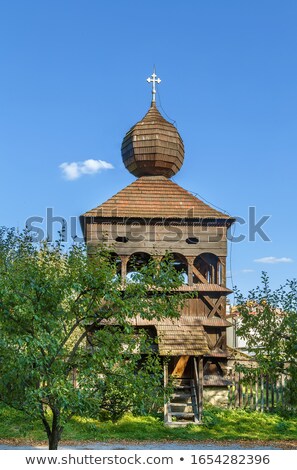 Wooden Bell Tower Hronsek Slovakia Foto stock © Borisb17