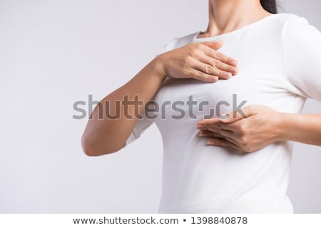 Stock photo: Breast Cancer Woman Touching Her Breasts