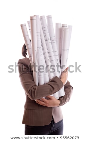 Woman Holds A Rolled Up Drawings [[stock_photo]] © a2bb5s