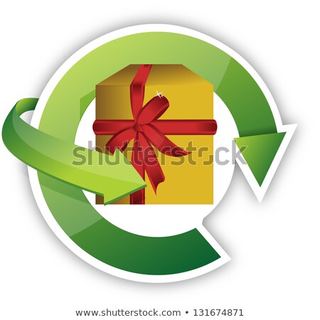 Present Recycle Illustration Design Over White A White Backgroun Сток-фото © alexmillos