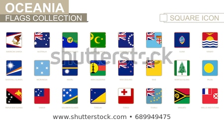 Foto stock: Square Icon With Flag Of American Samoa