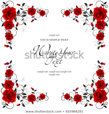 Stockfoto: Card For Congratulation Or Invitation With Red Roses