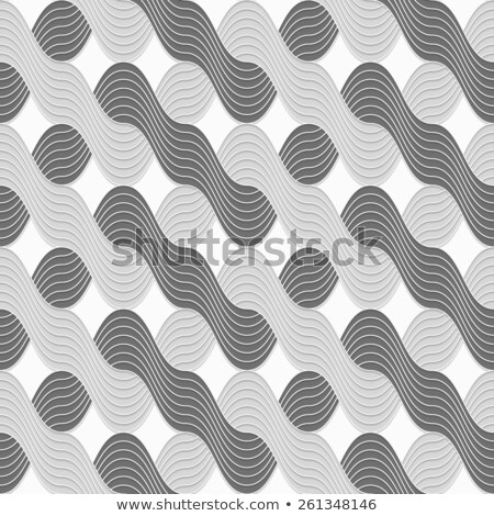 Stock photo: 3d Shades Of Gray Interlocking Striped Waves