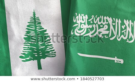 Foto stock: Saudi Arabia And Norfolk Island Flags