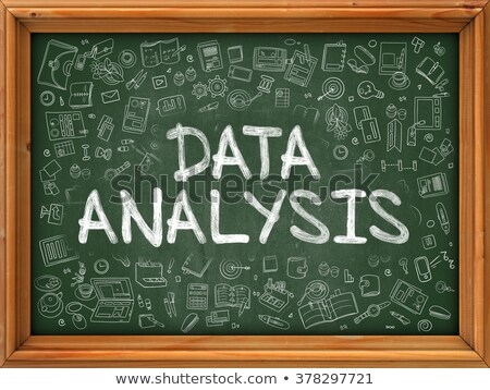 Stock fotó: Data Analysis Handwritten On Chalkboard