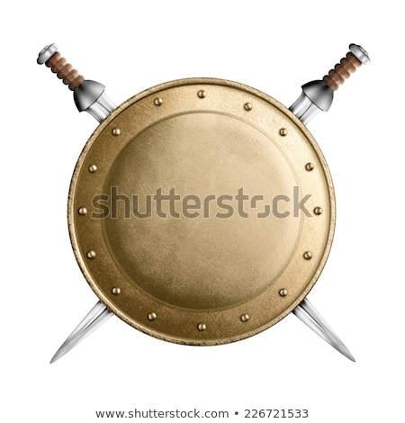 Foto stock: Gladiator With Sword Isolated On White