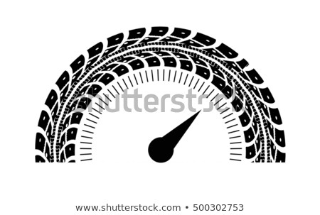 Foto d'archivio: Speedometer Vector Illustration Styling By Tire Tracks