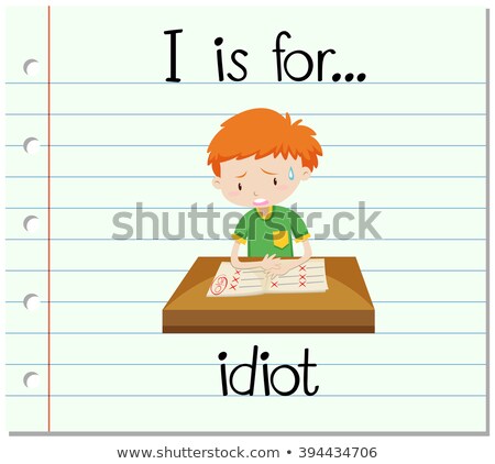 Stok fotoğraf: Flashcard Letter I Is For Idiot